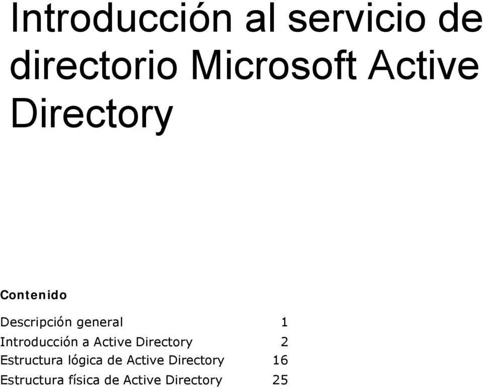 Introducción a Active Directory 2 Estructura lógica