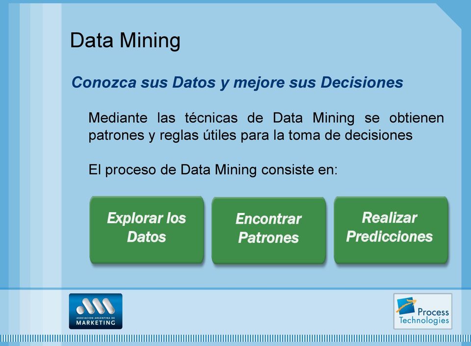 útiles para la toma de decisiones El proceso de Data Mining