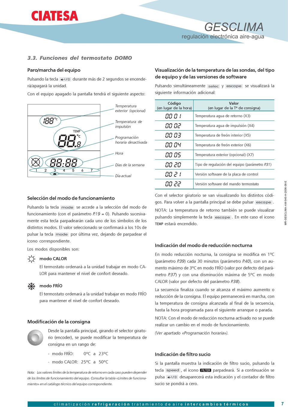 MANUAL DE REGULACIÓN. regulación electrónica GESCLIMA. equipos aire-agua Nº 545 H 2006 / - PDF Free Download