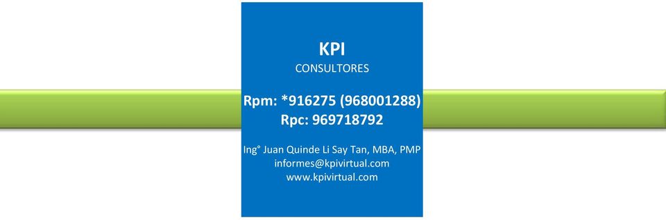 Juan Quinde Li Say Tan, MBA, PMP