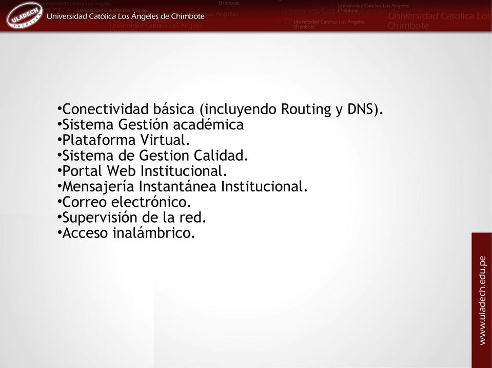 Sistema de Gestion Calidad. Portal Web Institucional.