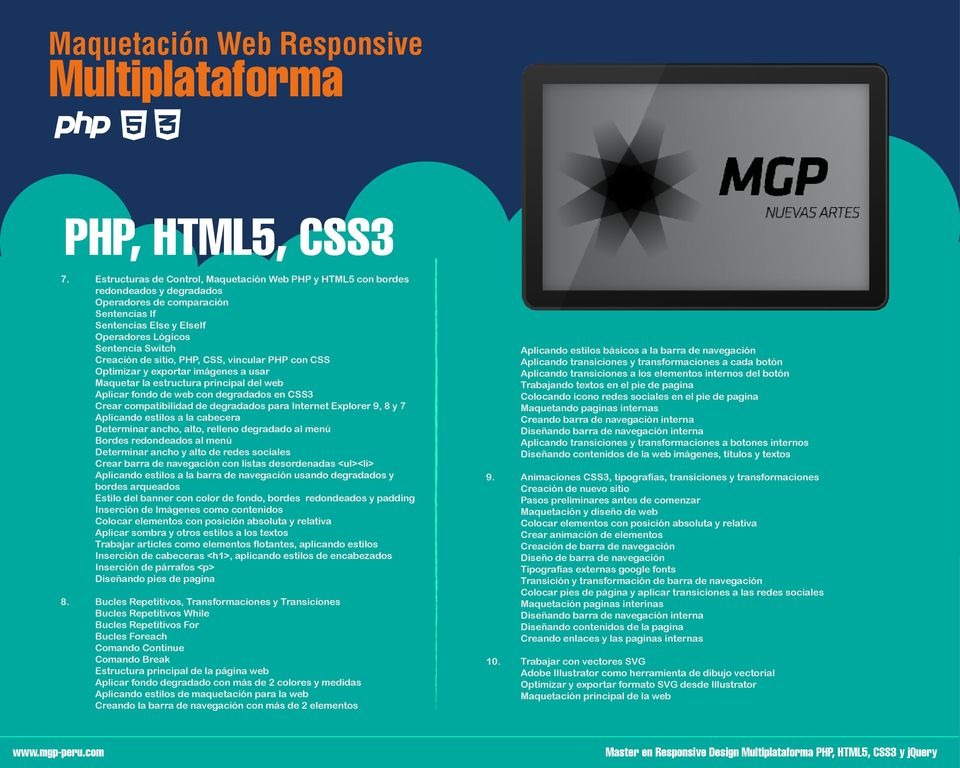 de sitio, PHP, CSS, vincular PHP con CSS Optimizar y exportar imágenes a usar Maquetar la estructura principal del web Aplicar fondo de web con degradados en CSS3 Crear compatibilidad de degradados