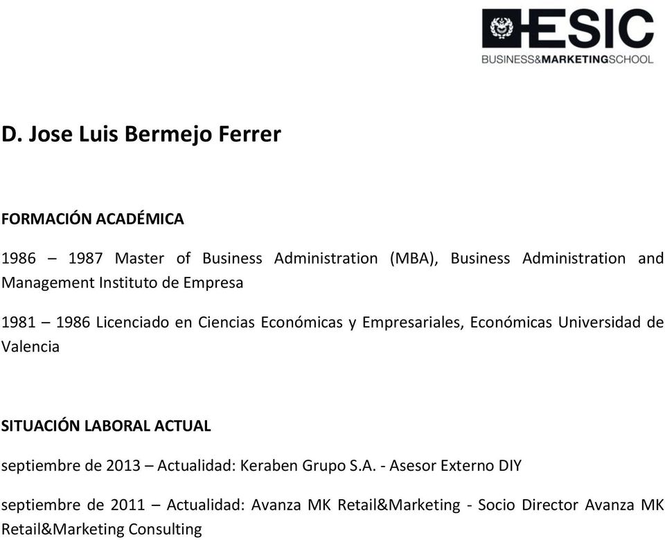 Económicas Universidad de Valencia septiembre de 2013 Ac