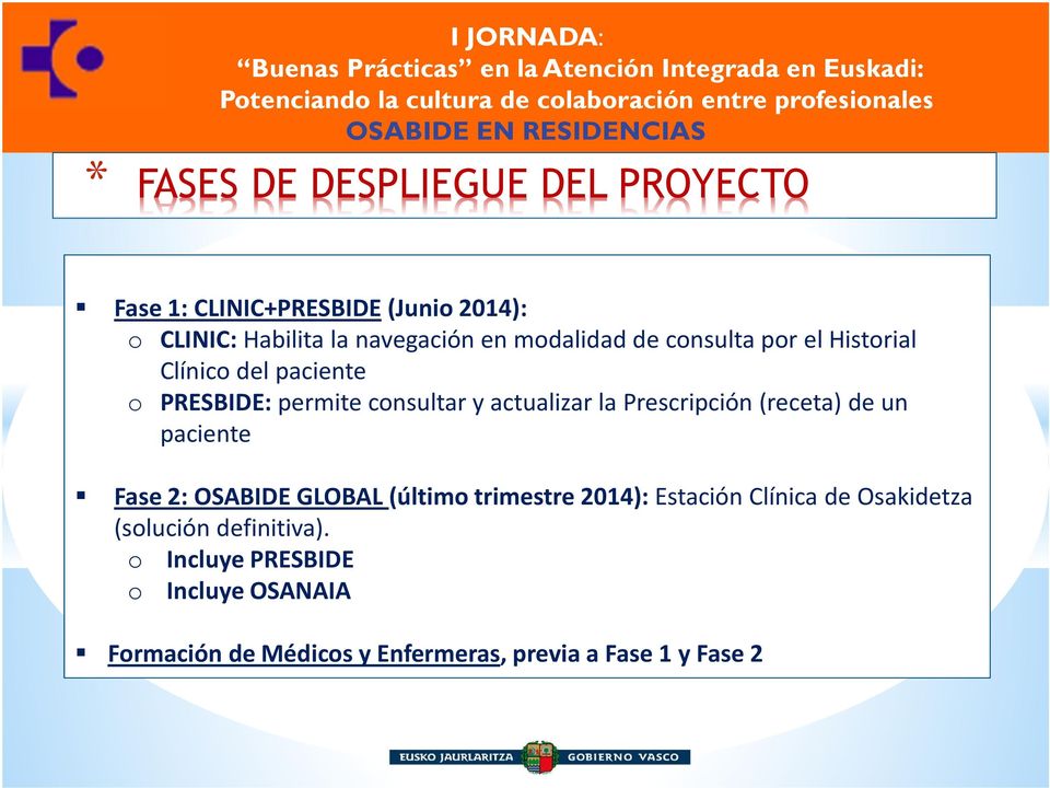 Prescripción (receta) de un paciente Fase 2: OSABIDE GLOBAL (último trimestre 2014): Estación Clínica de