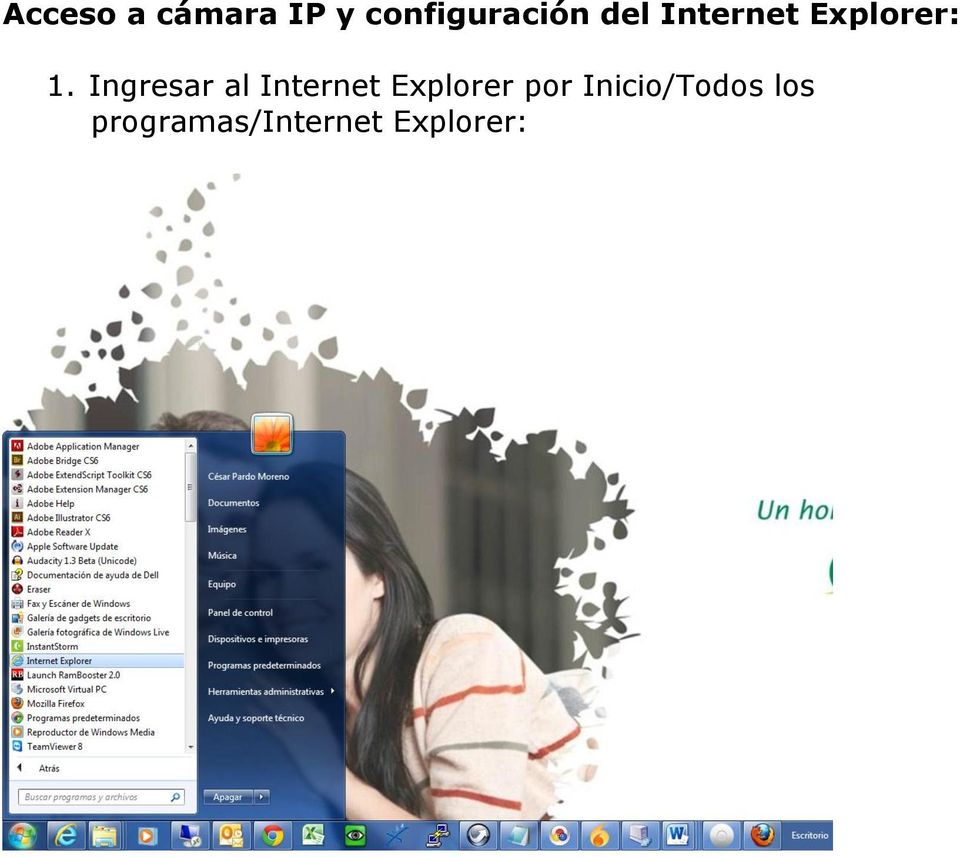 Ingresar al Internet Explorer por