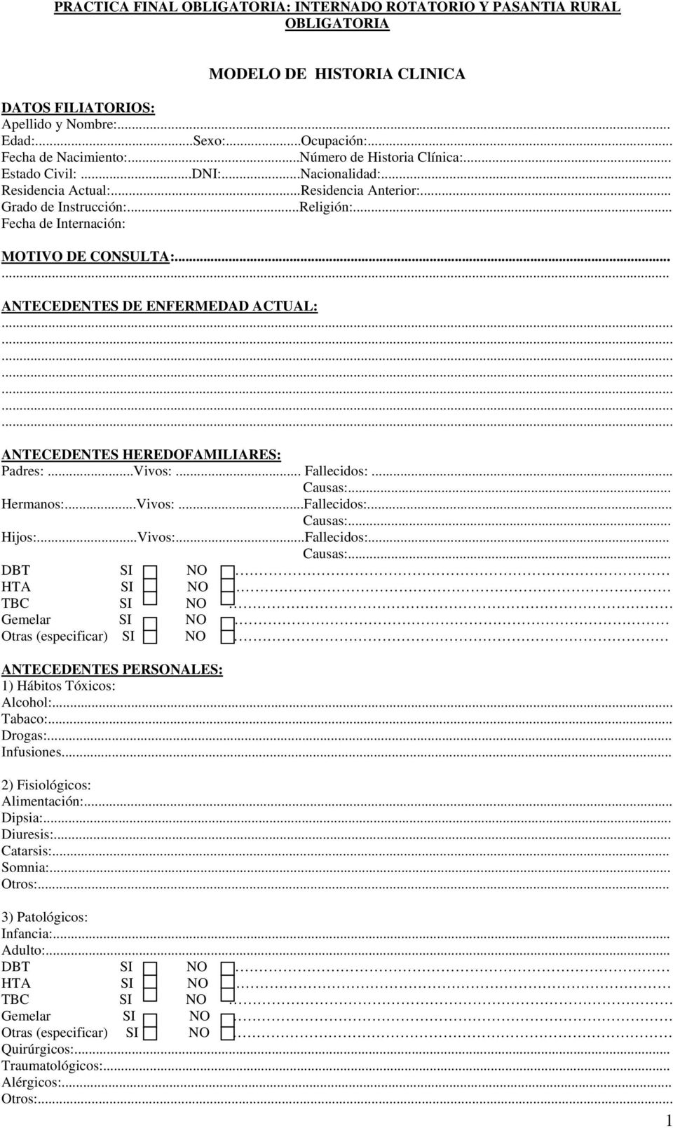 MODELO DE HISTORIA CLINICA - PDF Free Download