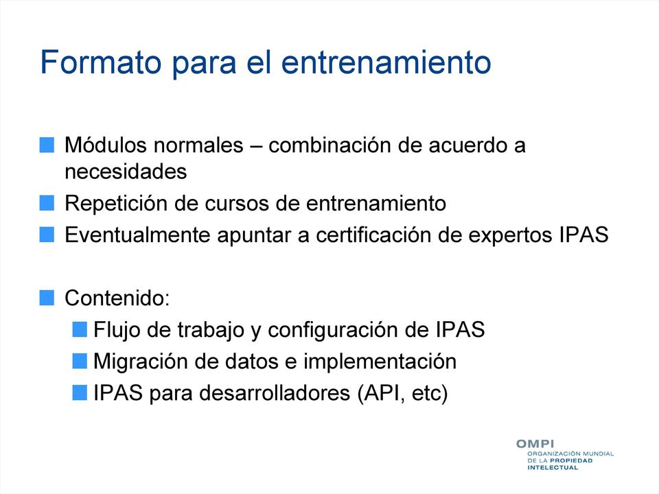 certificación de expertos IPAS Contenido: Flujo de trabajo y configuración