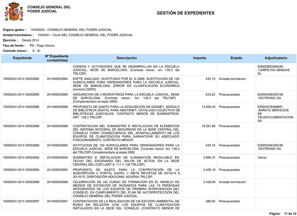 SUSTITUCION DE 120 AURICULARES PARA ORDENADORES PARA LA ESCUELA JUDICIAL, SEDE DE BARCELONA.