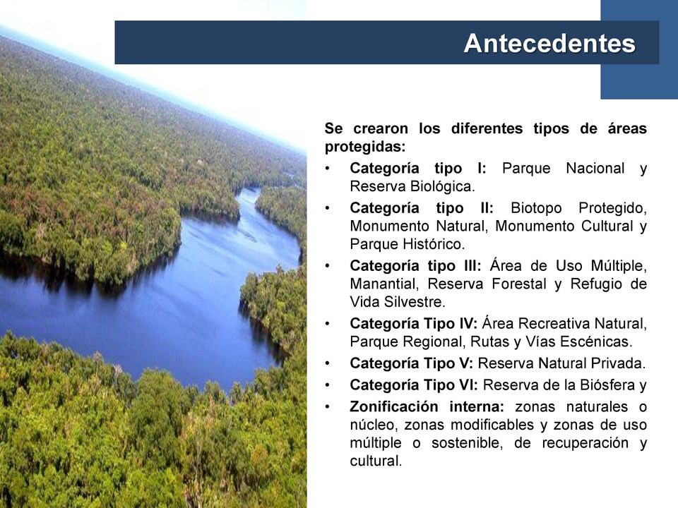 Categoría tipo III: Área de Uso Múltiple, Manantial, Reserva Forestal y Refugio de Vida Silvestre.