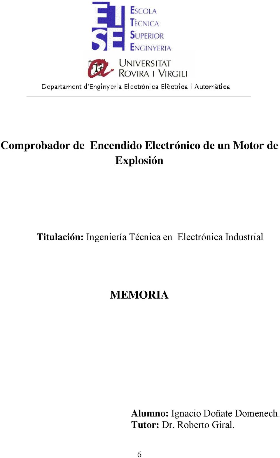 Técnica en Electrónica Industrial MEMORIA
