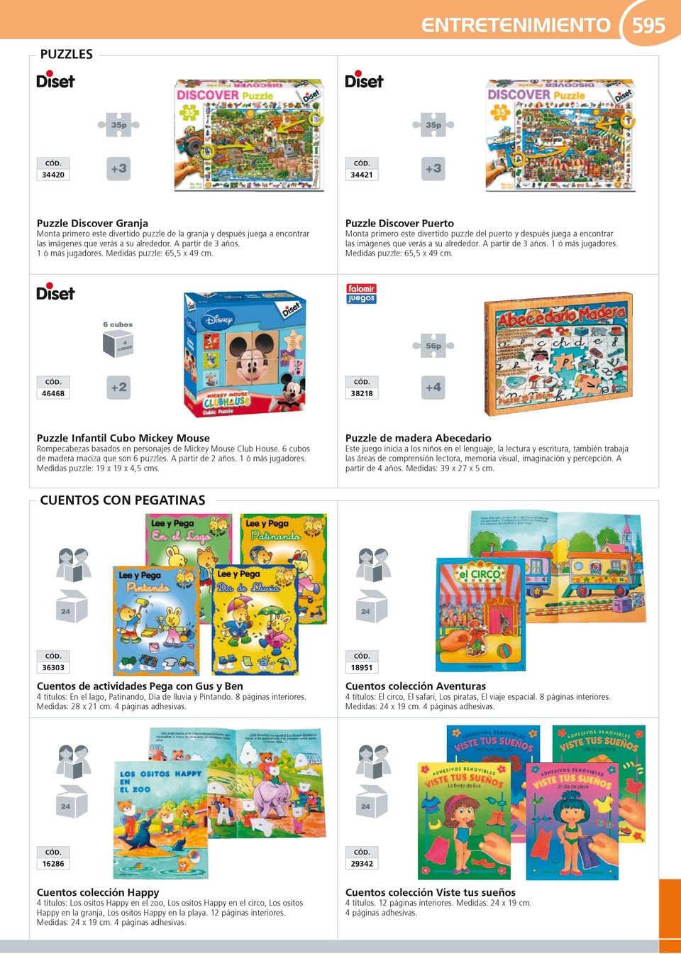 1 ó más jugadores. Medidas puzzle: 65,5 x 49 cm. 6 cubos 4 s cara 46468 +2 Puzzle Infantil Cubo Mickey Mouse Rompecabezas basados en personajes de Mickey Mouse Club House.