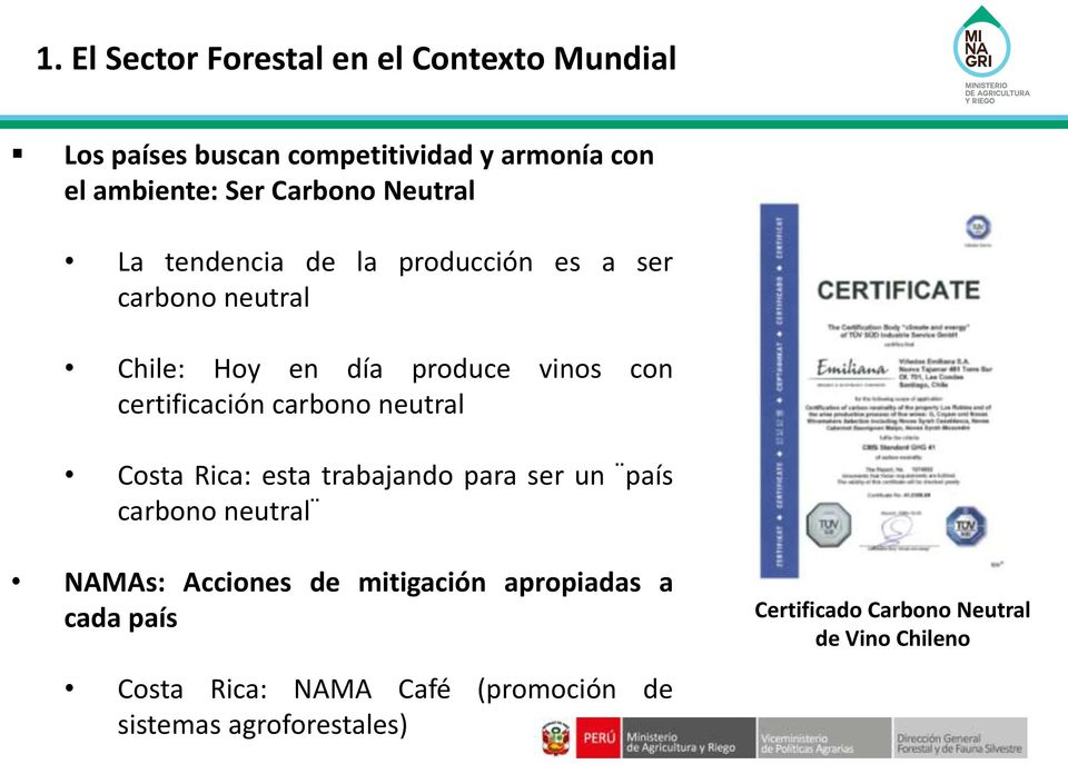 certificación carbono neutral Costa Rica: esta trabajando para ser un país carbono neutral NAMAs: Acciones de