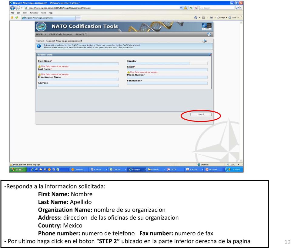 organizacion Country: Mexico Phone number: numero de telefono Fax number: numero de