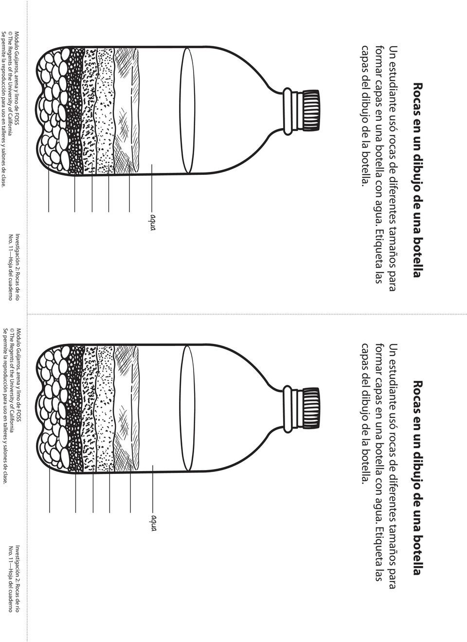 Etiqueta las capas del dibujo de la botella.