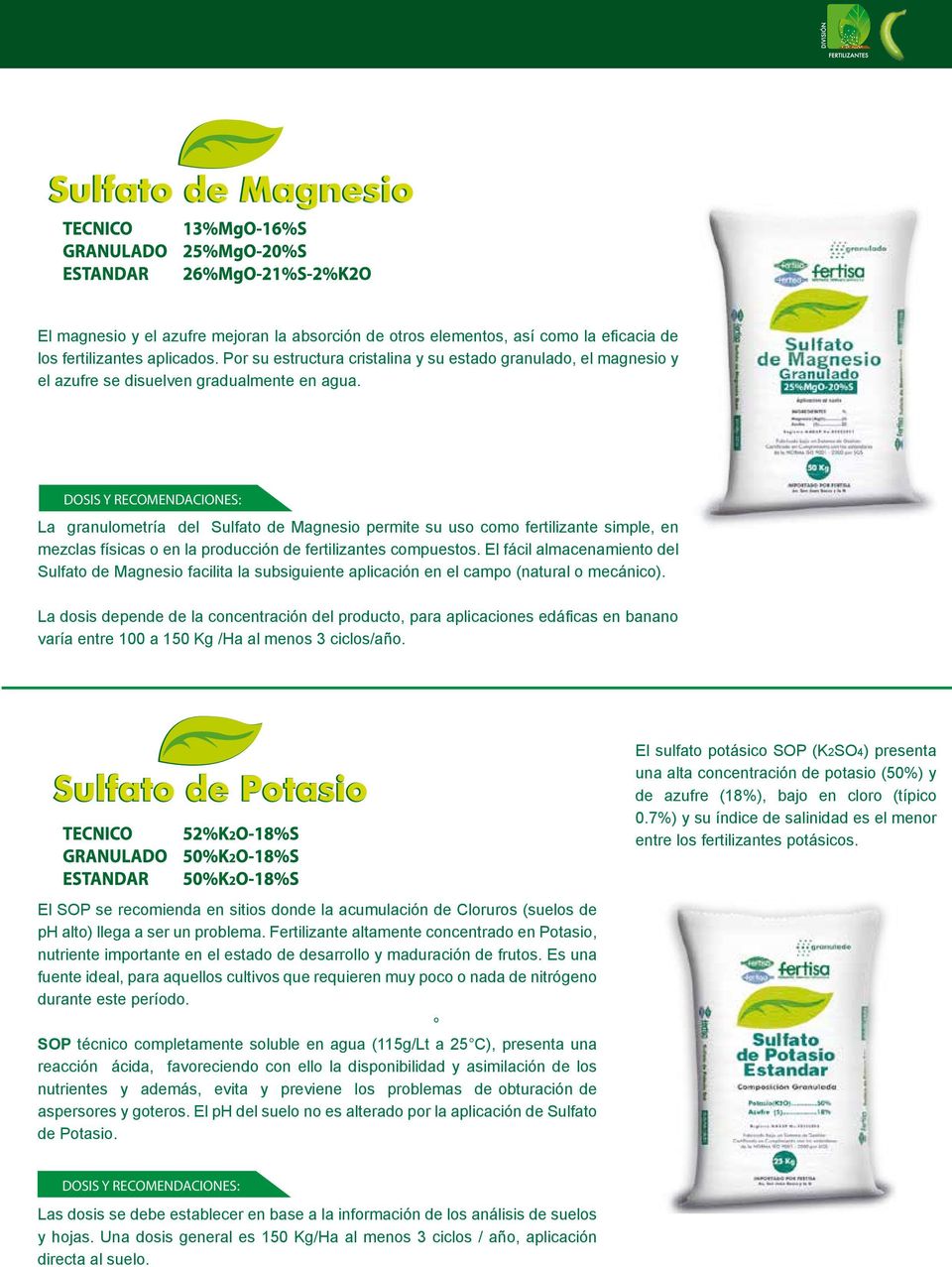 Sulfato de Magnesio Kieserita - Fertilizante especial - Fertisa