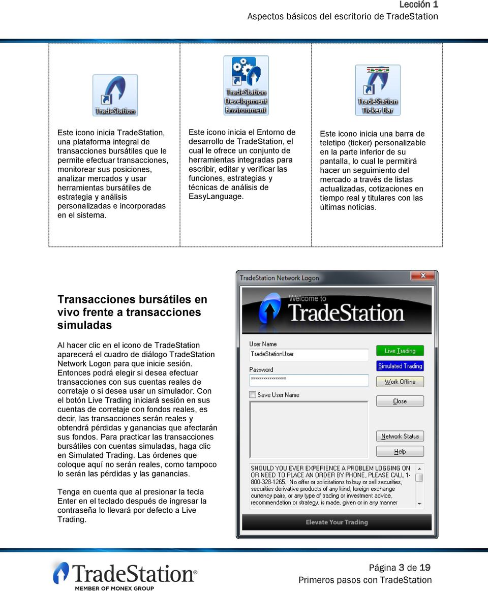 Este icono inicia el Entorno de desarrollo de TradeStation, el cual le ofrece un conjunto de herramientas integradas para escribir, editar y verificar las funciones, estrategias y técnicas de