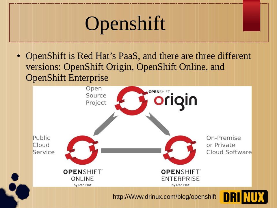 different versions: OpenShift