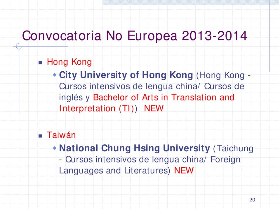 Translation and Interpretation (TI)) NEW Taiwán National Chung Hsing University