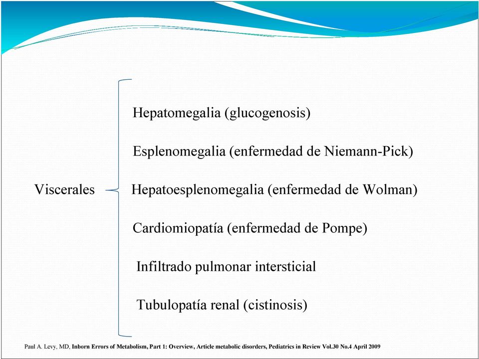 pulmonar intersticial Tubulopatía renal (cistinosis) Paul A.
