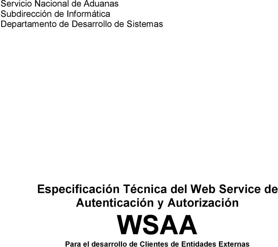 Especificación Técnica del Web Service de Autenticación