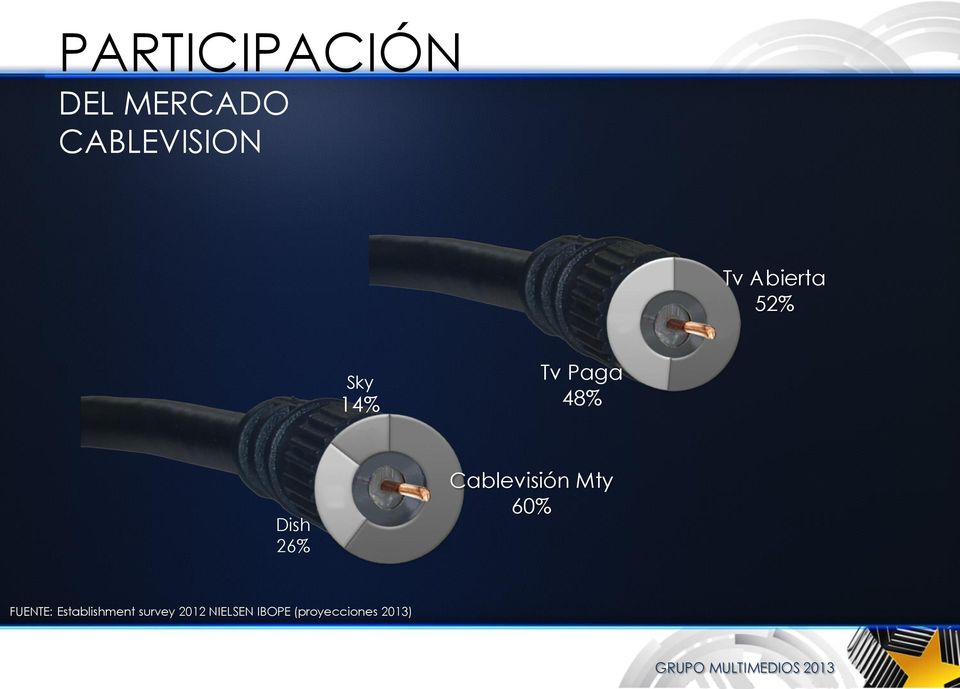 Cablevisión Mty 60% FUENTE: Establishment