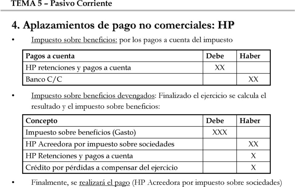 el impuesto sobre beneficios: Impuesto sobre beneficios (Gasto) HP Acreedora por impuesto sobre sociedades HP Retenciones y