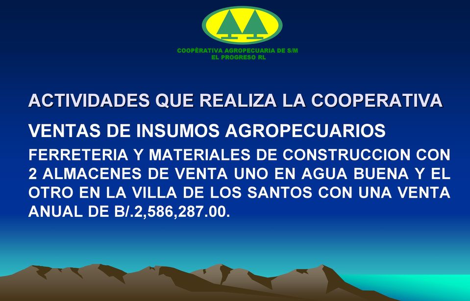MATERIALES DE CONSTRUCCION CON 2 ALMACENES DE VENTA UNO EN AGUA