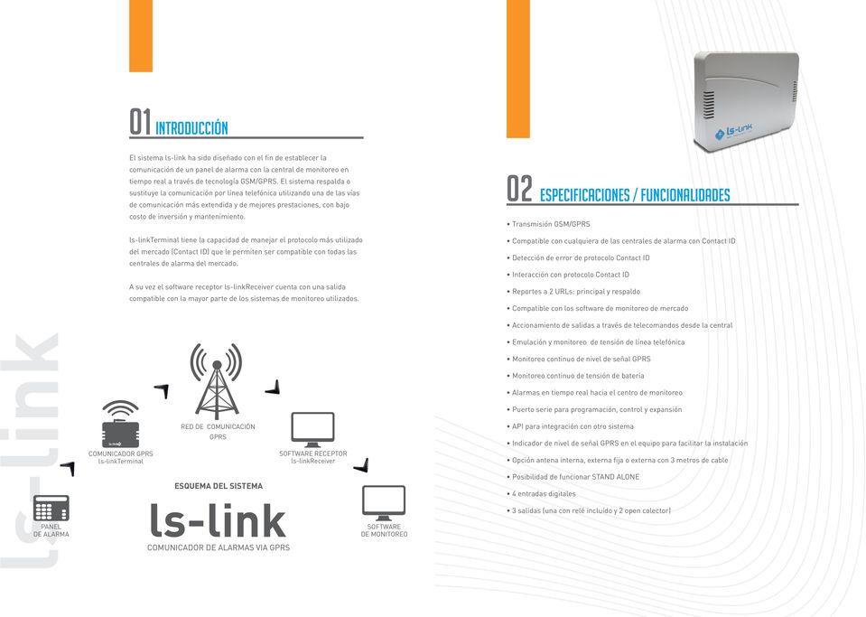 ls-linkterminal tiene la capacidad de manejar el protocolo más utilizado del mercado (Contact I) que le permiten ser compatible con todas las centrales de alarma del mercado.