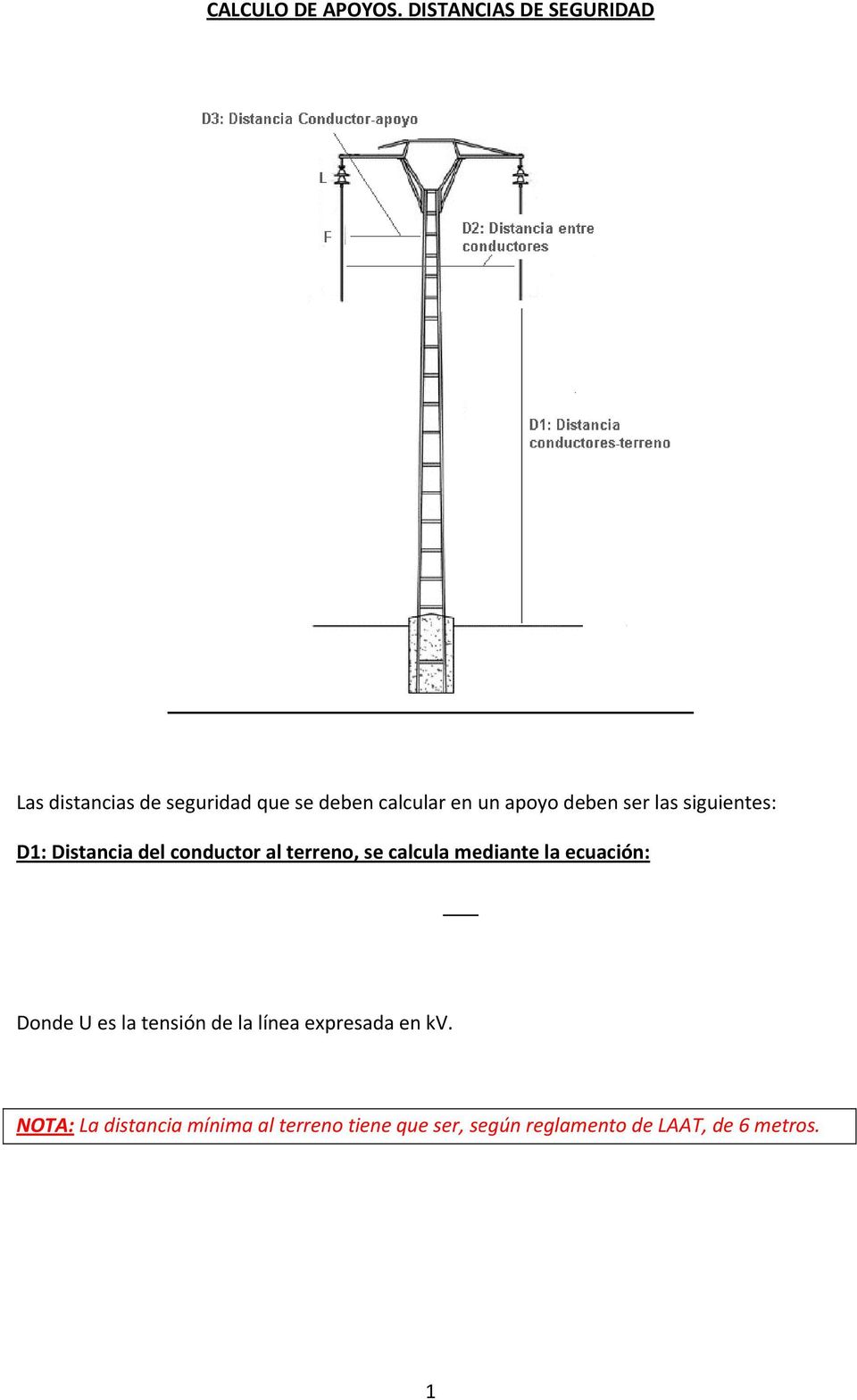 Apariencia Ocho En consecuencia CALCULO DE APOYOS. DISTANCIAS DE SEGURIDAD - PDF Free Download