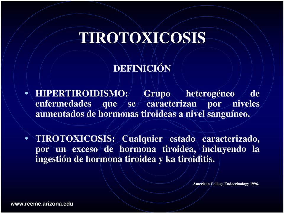 TIROTOXICOSIS: Cualquier estado caracterizado, por un exceso de hormona tiroidea,