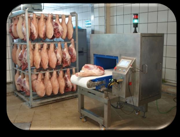 Ham-Inspector Aplicaciones: Optimización del proceso de salado El contenido total de grasa y el peso del jamón son los principales factores relacionados con la materia prima que afectan a la