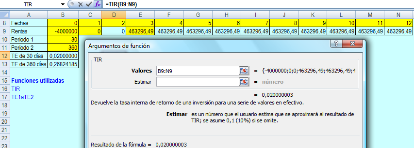 116 Carlos Aliaga Con los datos P=4 000 000; R=463 296,49; k=2; n=10; se plantea una ecuación de equivalencia financiera para obtener i por tanteo.