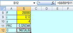 Capítulo 8: Perpetuidades 303 [ ] [ ] [ ] [ ] Figura 8.27 Modelo 8.15 que obtiene el costo capitalizado de un activo Costo capitalizado cuando F es igual a W 16.