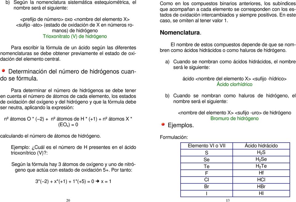 Determinación del número de hidrógenos cuando se fórmula.