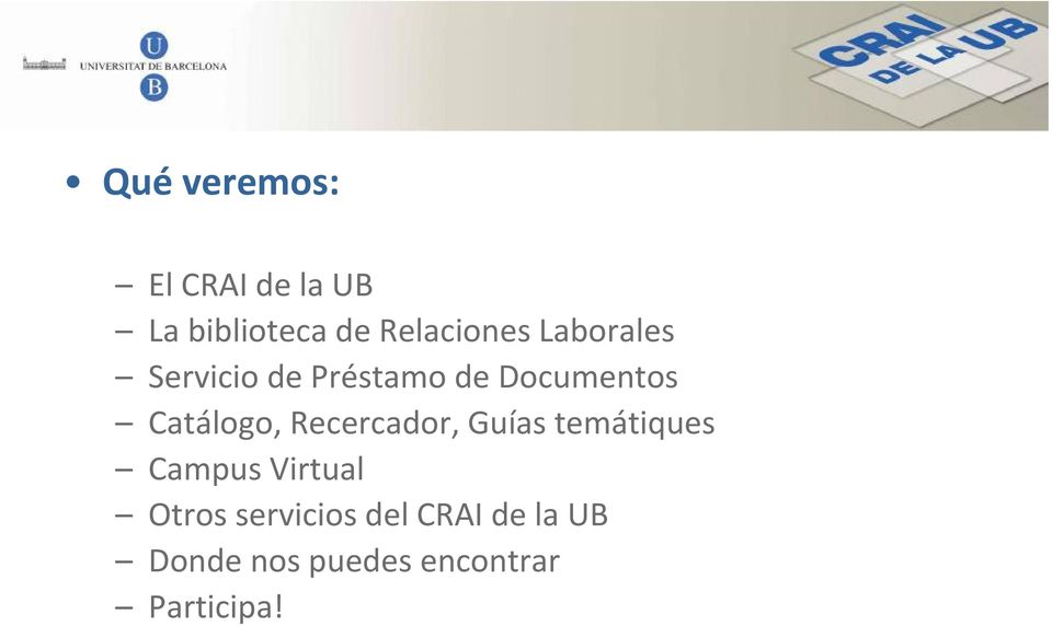 Catálogo, Recercador, Guías temátiques Campus Virtual