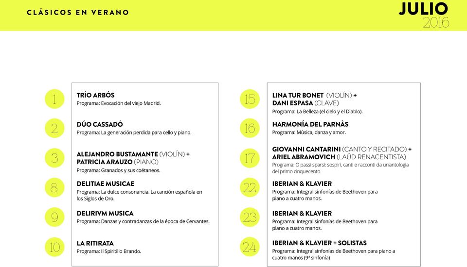 3 ALEJANDRO BUSTAMANTE (VIOLÍN) + PATRICIA ARAUZO (PIANO) Programa: Granados y sus coétaneos.