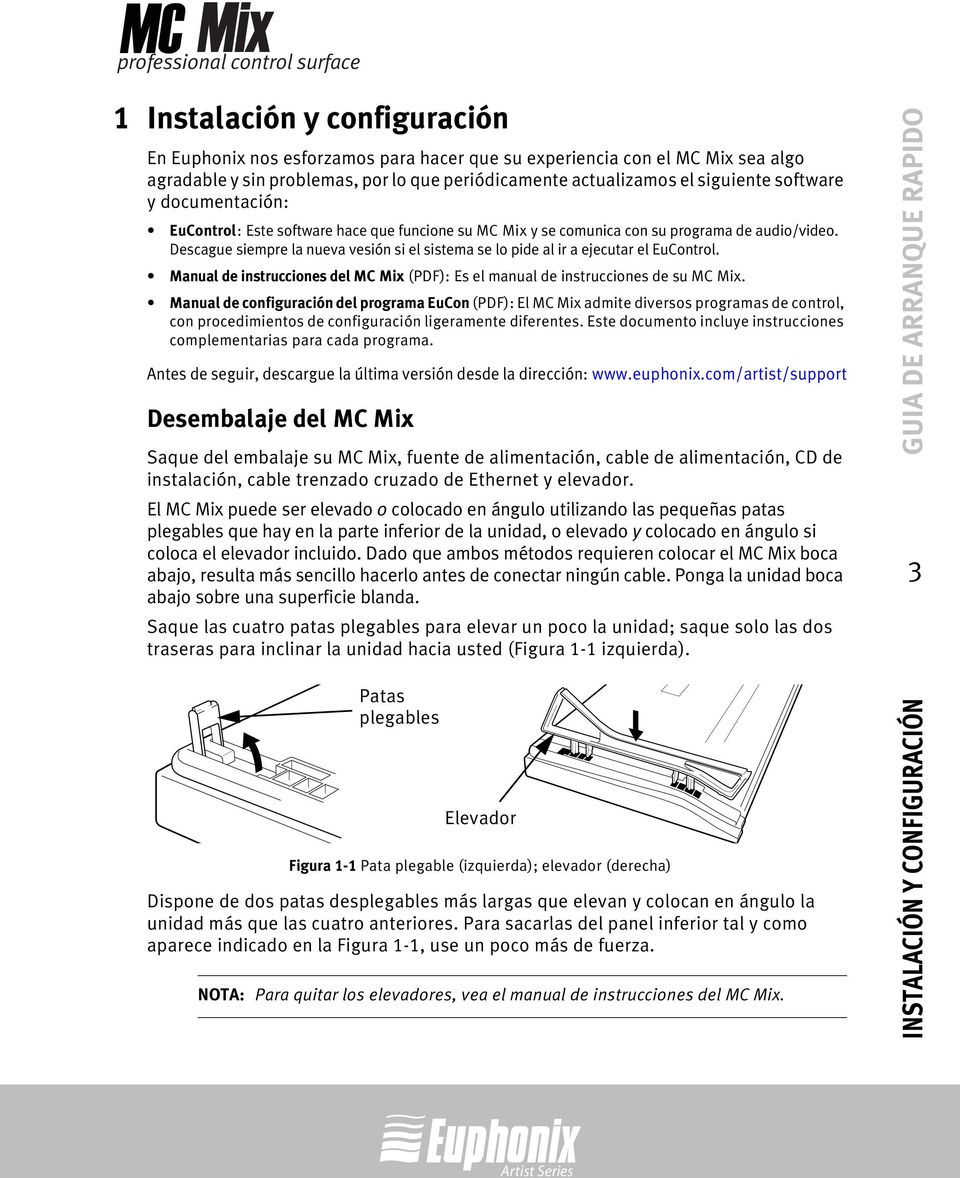 Descague siempre la nueva vesión si el sistema se lo pide al ir a ejecutar el EuControl. Manual de instrucciones del MC Mix (PDF): Es el manual de instrucciones de su MC Mix.