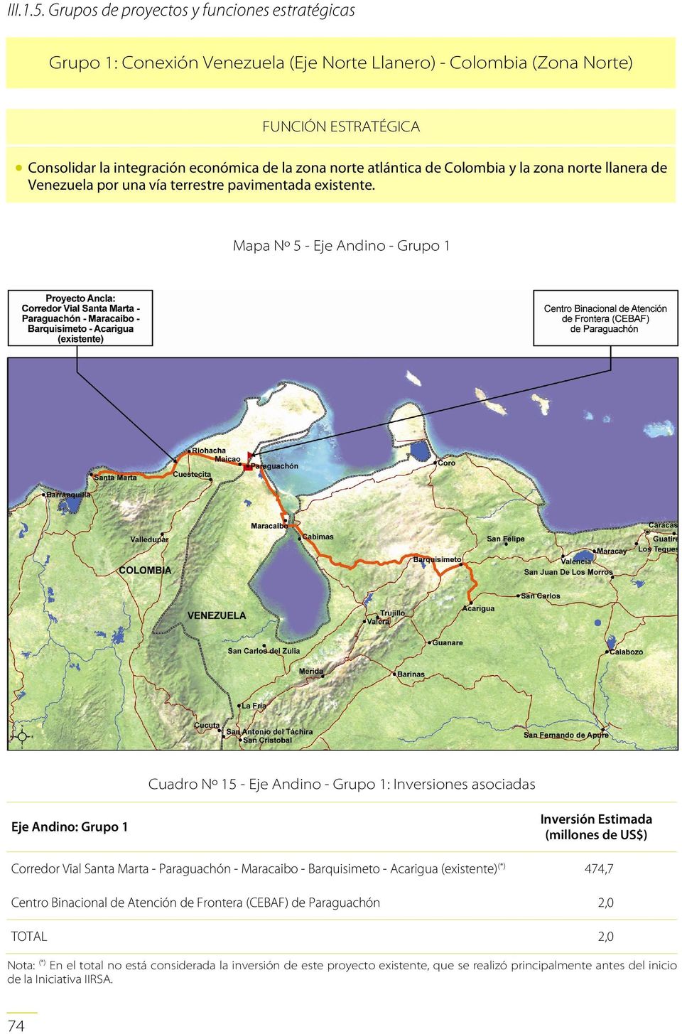 atlántica de Colombia y la zona norte llanera de Venezuela por una vía terrestre pavimentada existente.