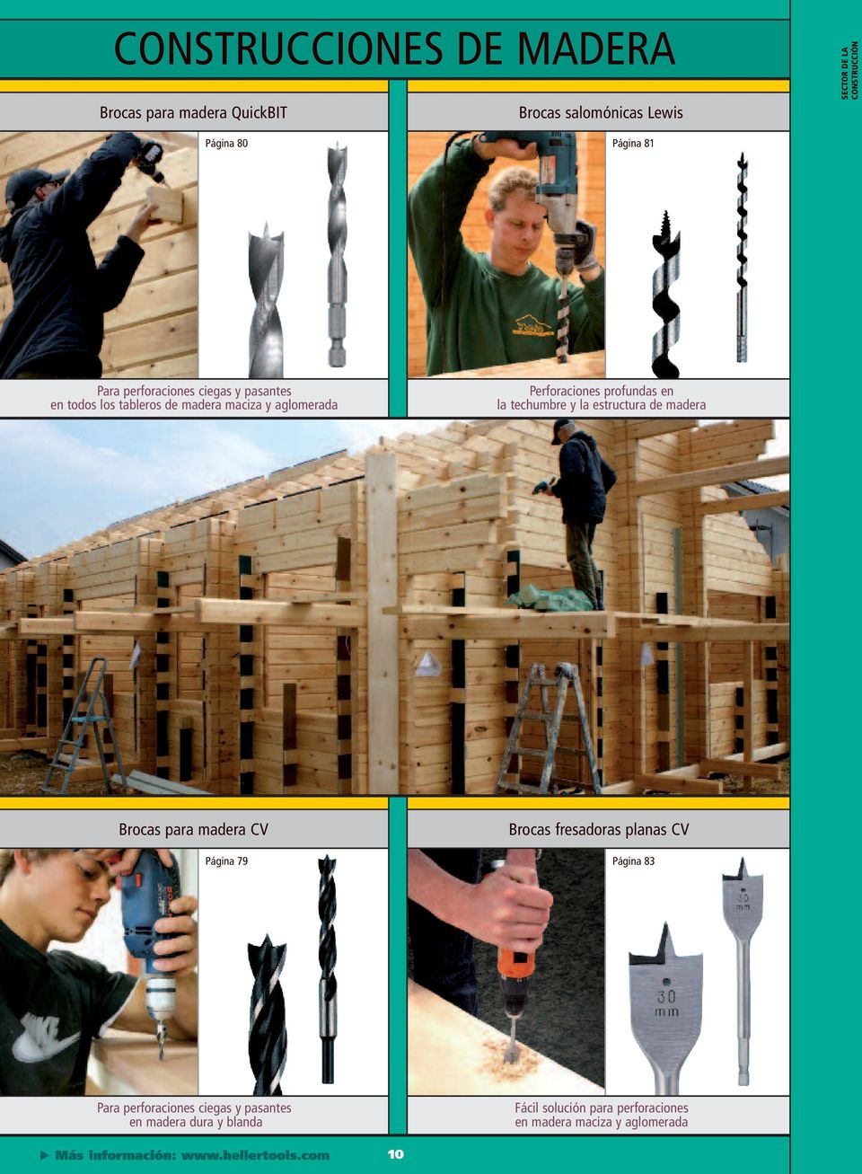 profundas en la techumbre y la estructura de madera Brocas para madera CV Brocas fresadoras planas CV Página 79 Página