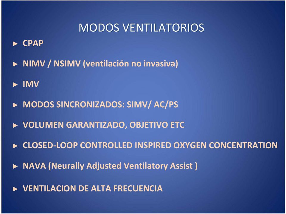 OBJETIVO ETC CLOSED LOOP CONTROLLED INSPIRED OXYGEN CONCENTRATION