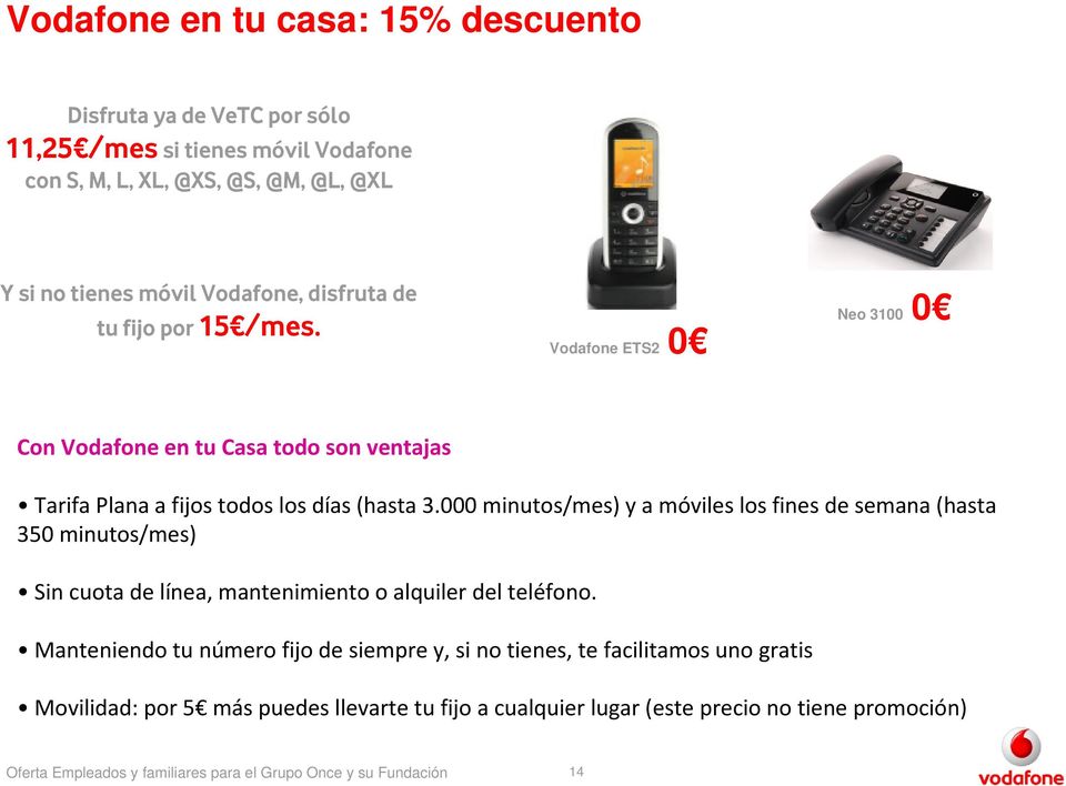 Vodafone ETS2 0 Neo 3100 0 Con Vodafone en tu Casa todo son ventajas Tarifa Plana a fijos todos los días (hasta 3.