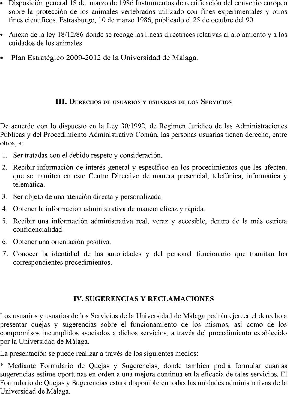 Plan Estratégico 2009-2012 de la Universidad de Málaga. III.