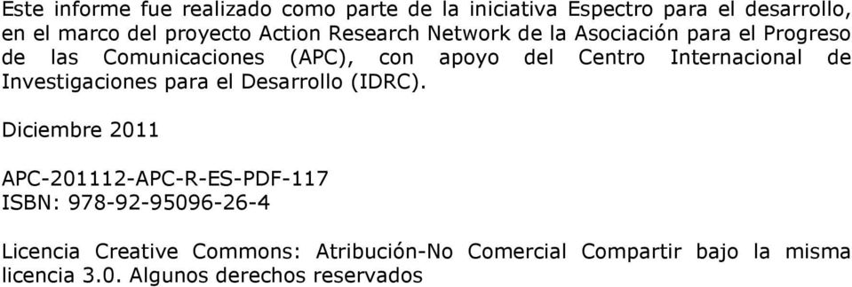 Internacional de Investigaciones para el Desarrollo (IDRC).