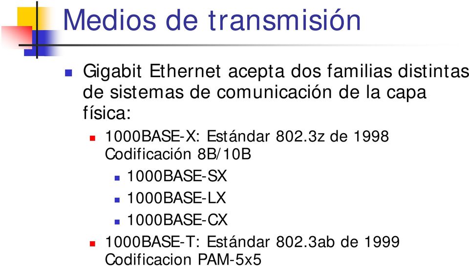 1000BASE-X: Estándar 802.