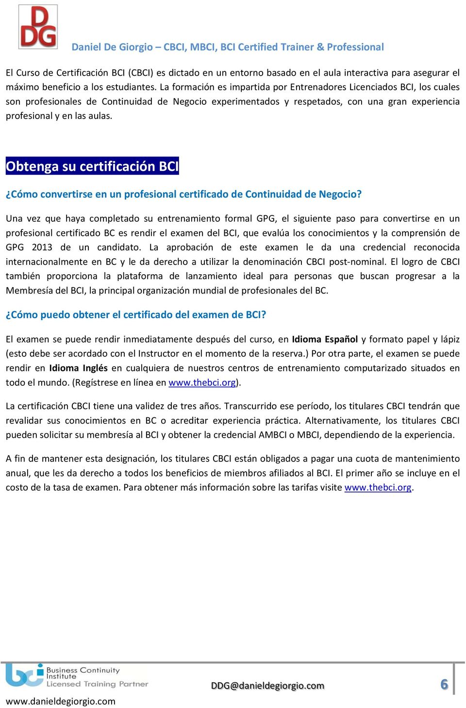 Obtenga su certificación BCI Cómo convertirse en un profesional certificado de Continuidad de Negocio?