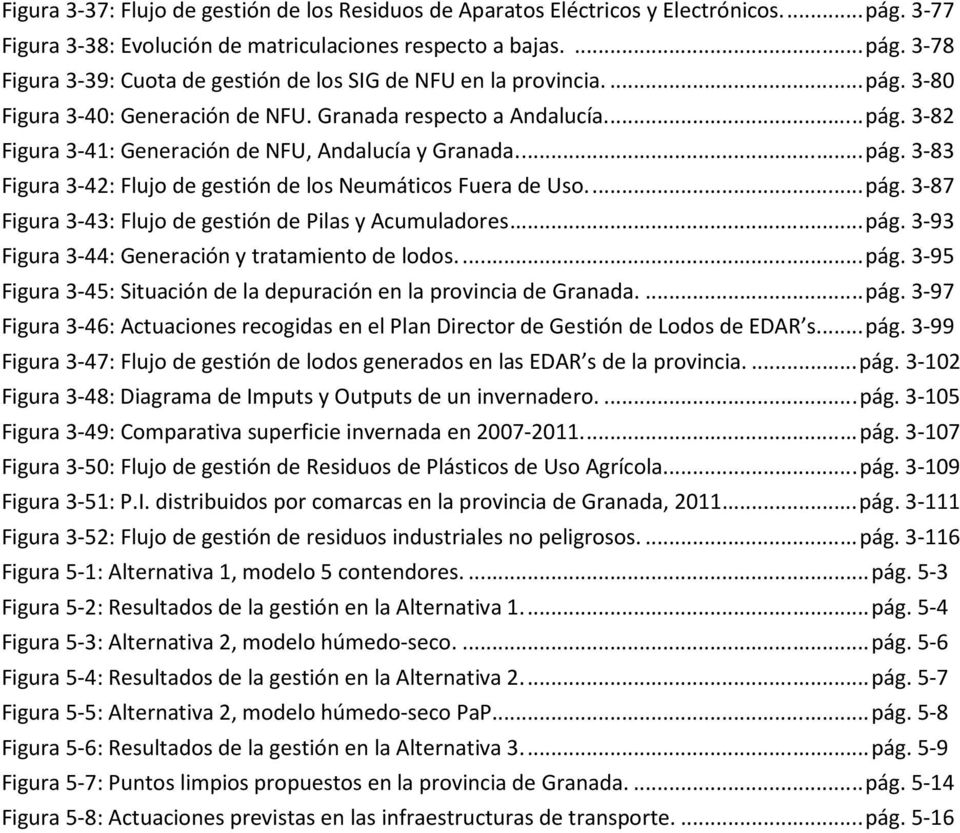 ..pág. 3-87 Figura 3-43: Flujo de gestión de Pilas y Acumuladores...pág. 3-93 Figura 3-44: Generación y tratamiento de lodos...pág. 3-95 Figura 3-45: Situación de la depuración en la provincia de Granada.