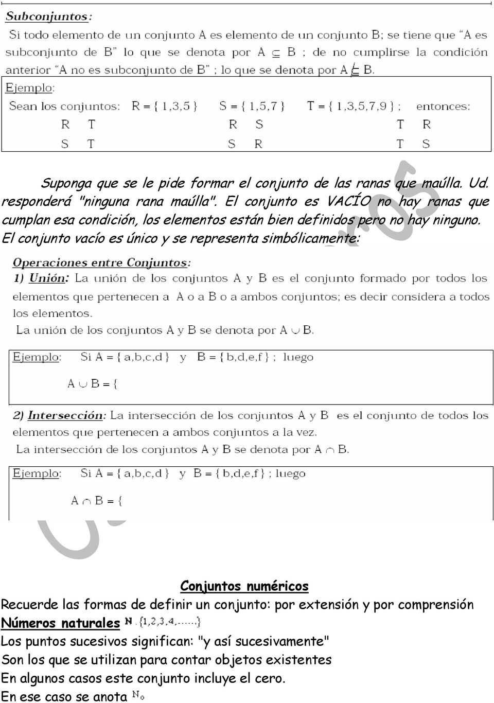 El conjunto vacío es único y se representa simbólicamente: Conjuntos numéricos Recuerde las formas de definir un conjunto: por extensión y por