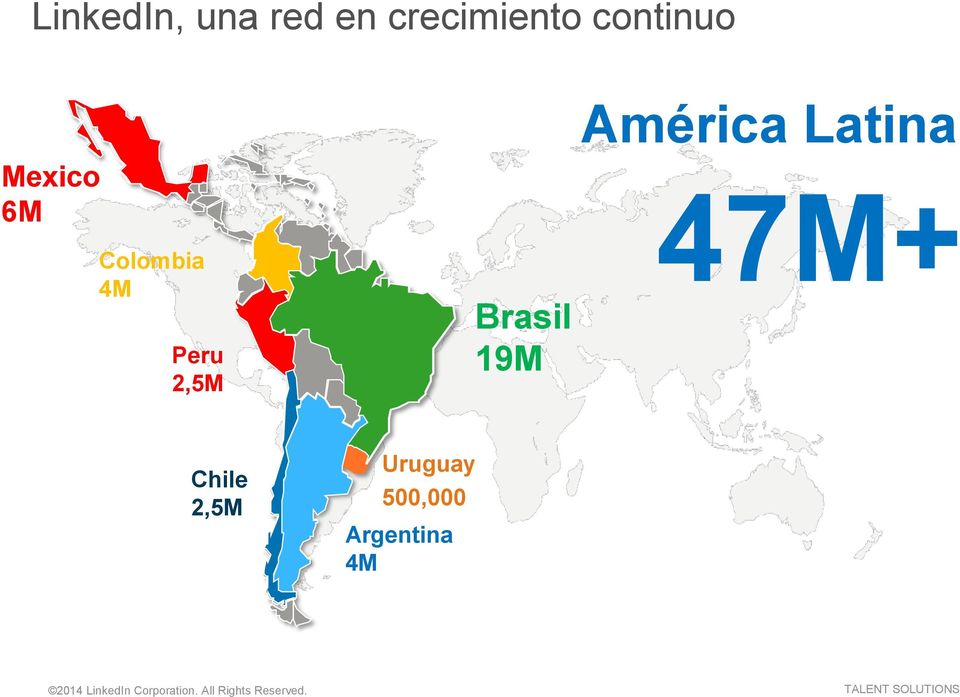 2,5M Brasil 19M América Latina 47M+