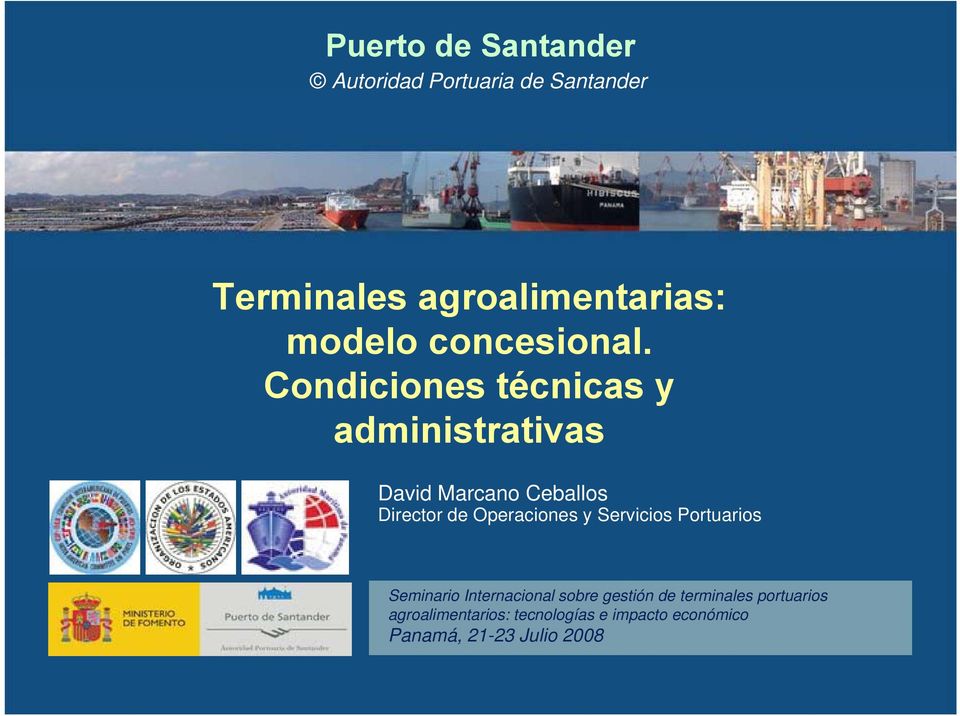 Operaciones y Servicios Portuarios Seminario Internacional sobre gestión de