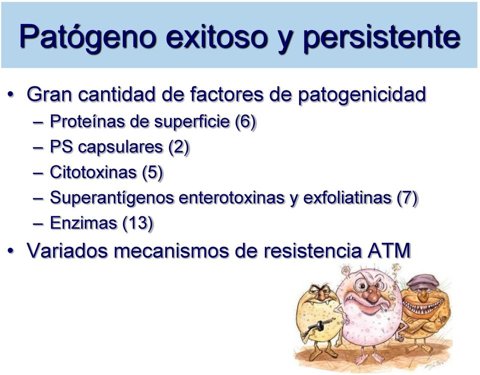 (2) Citotoxinas (5) Superantígenos enterotoxinas y